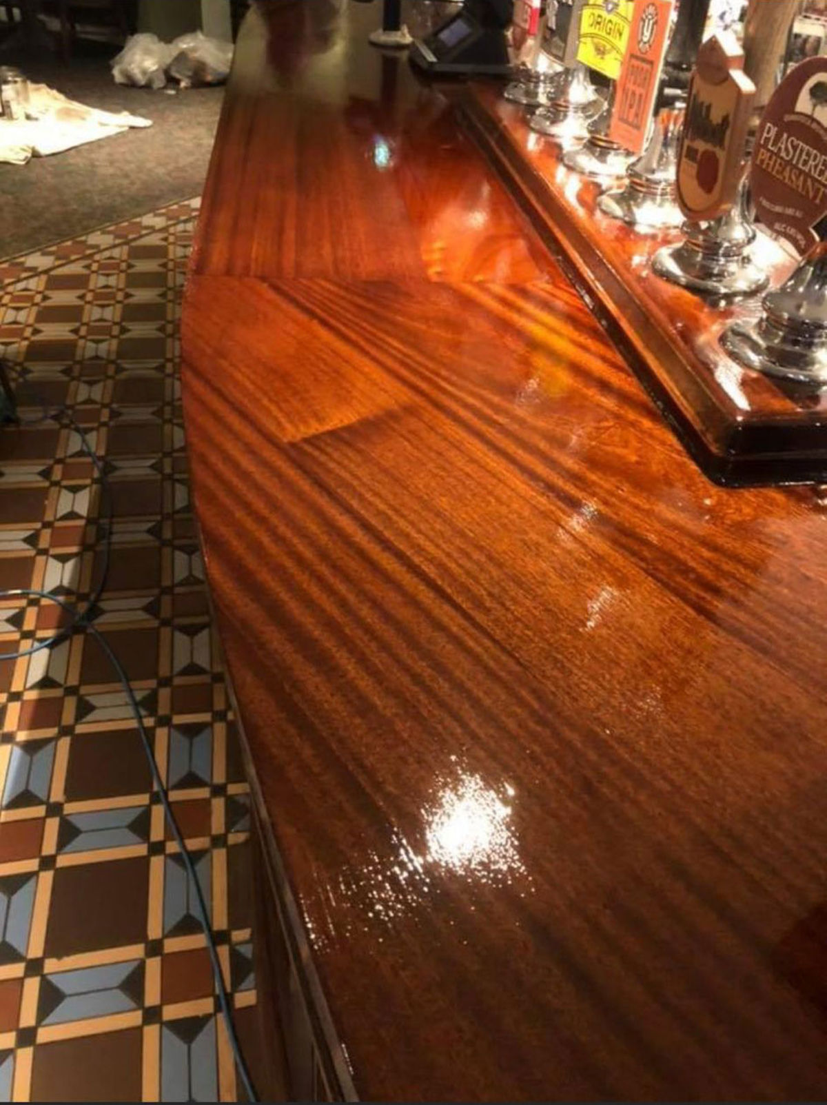 Bar-top after restoration